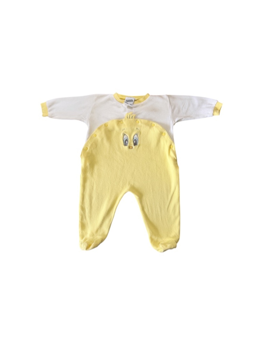 Warner Bros. Vintage Looney Tunes 2000 Tweety Yellow and White Footed One-Piece
